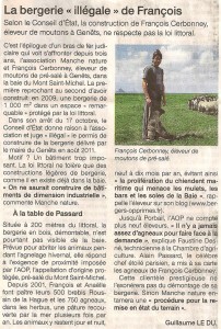 Article de Ouest-France du 1er novembre 2014