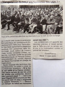 Article de Ouest-France du 10 mars 2015
